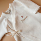 Nouveau pyjama de naissance en velours côtelé écru