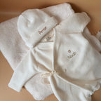 Nouveau pyjama de naissance en velours côtelé écru