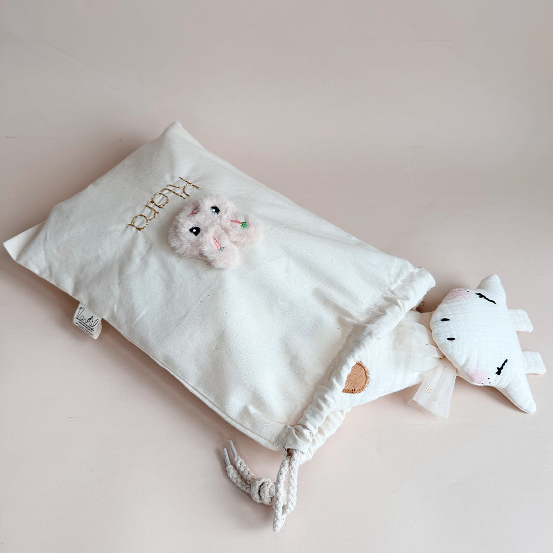 Pochon de naissance Lapin Fourrure Rosé