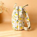 Sac à dos maternelle prénom personnalisé – Matelassé motif Citrons