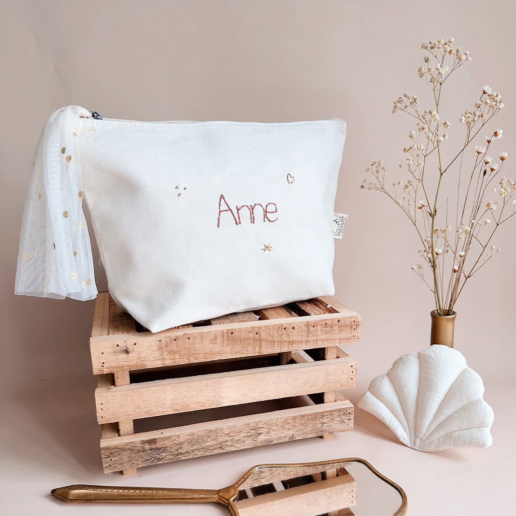 Ma trousse de toilette personnalisable + symboles dorés