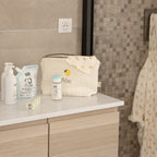 Trousse de toilette matelassée écrue personnalisée - Citron - Made in France