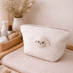 Trousse de toilette Sherpa Écru - Motifs au choix