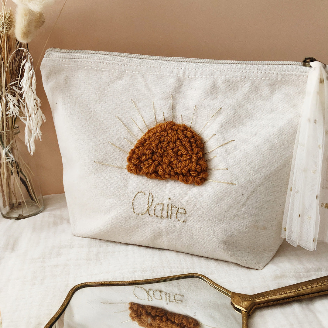 trousse de toilette personnalisable prénom brodé