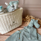 Trousseau de naissance personnalisé 3 pièces : le trio indispensable pour la maternité - Maille tricotée 100% coton - Made in France
