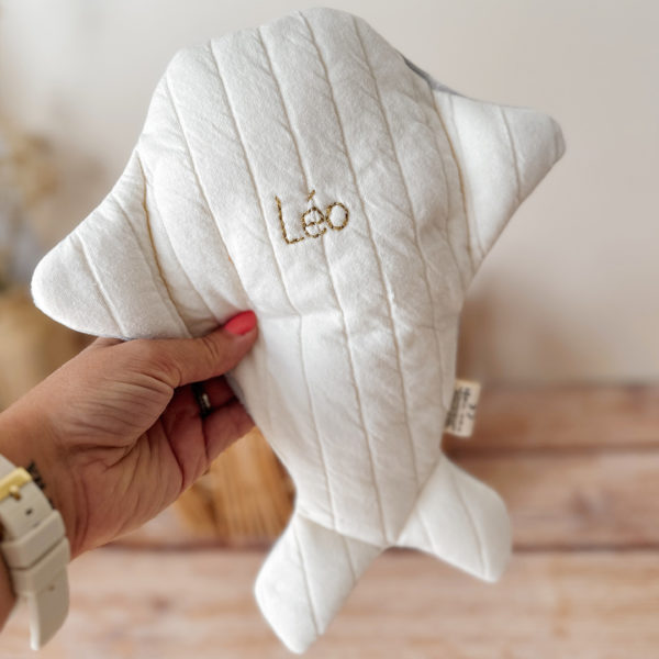 doudou baleine made in France personnalisé
