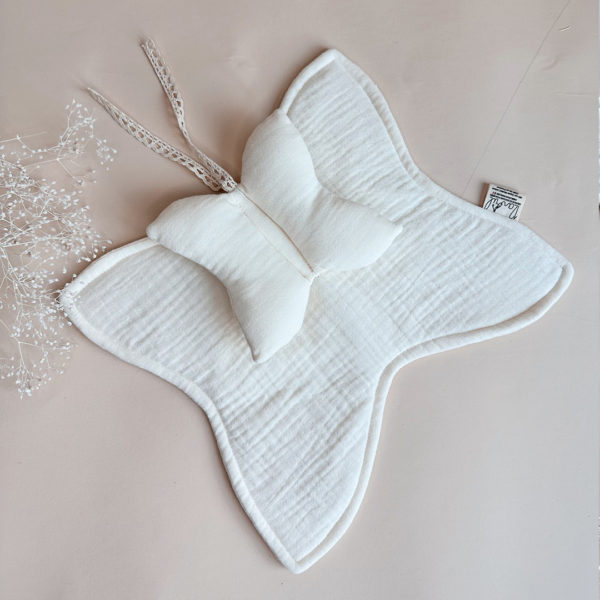 Doudou Lange Papillon - 100% gaze de coton, brodé à la main