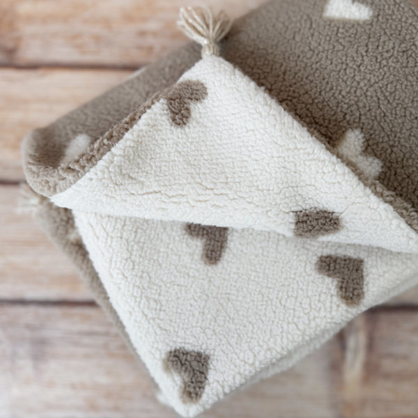 couverture extra chaude 2 double sherpa coeur 12avril