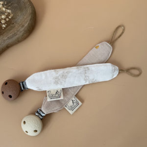 Attache tétine personnalisée en gaze de coton - Motifs naturels