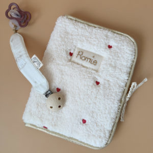 Mon protège carnet de santé - Sherpa brodé Coeur Rose 💖