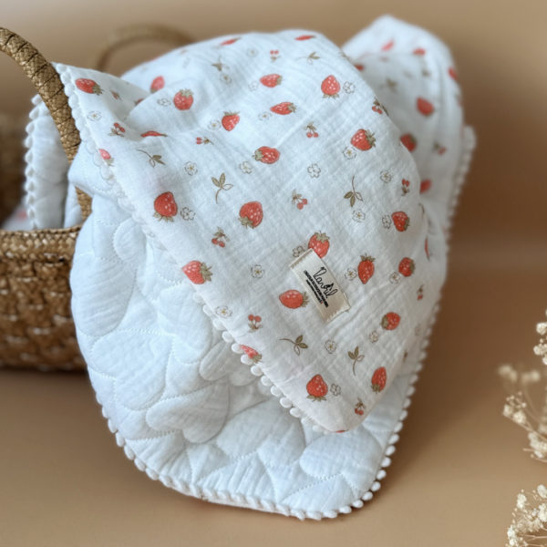 couverture en gzaze de coton fraises 12avril 2